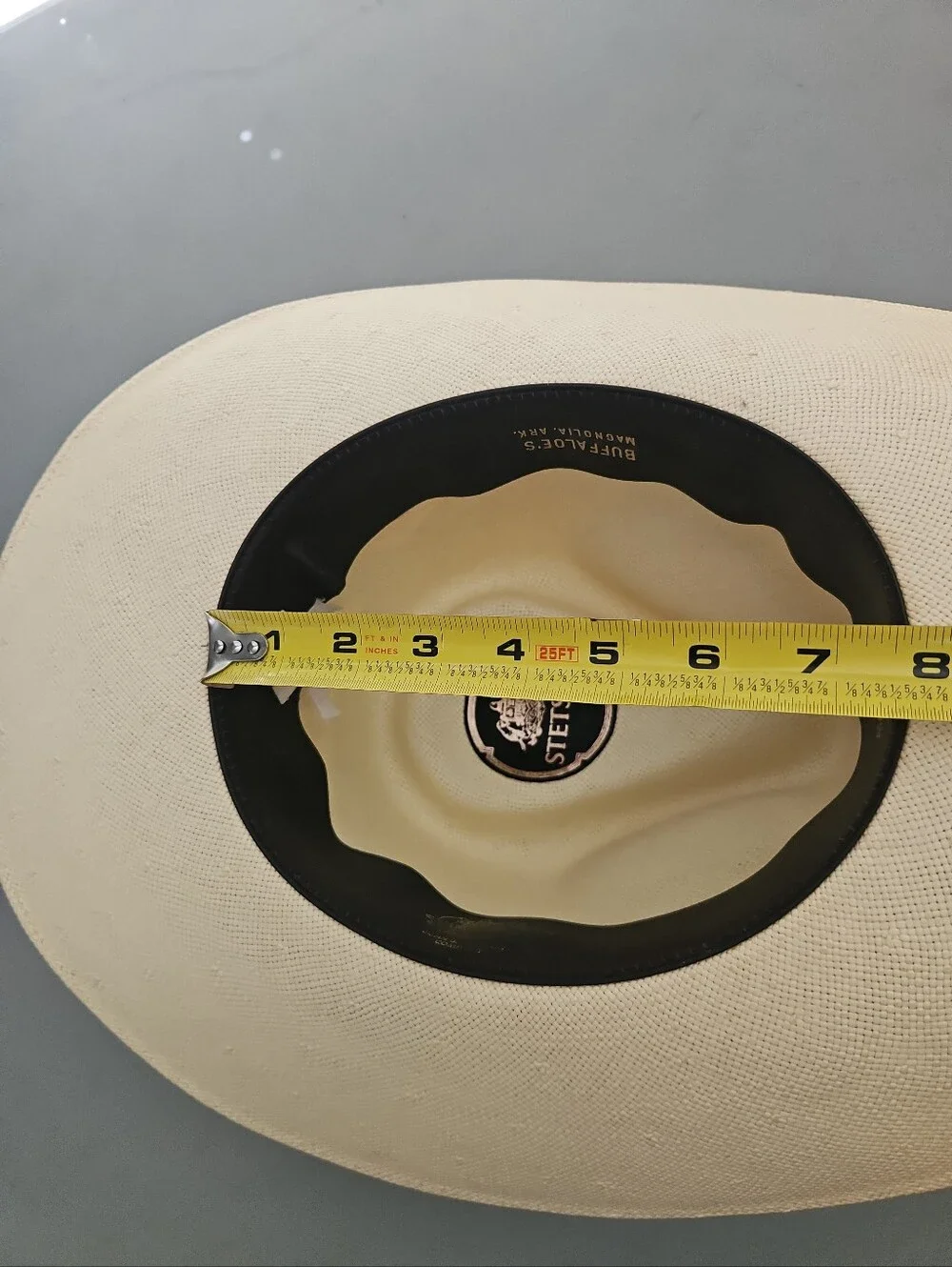 Vintage Stetson Ranch Oak 6X Shantung Straw Cowboy Hat Size 7 1/8 M JBS Pin